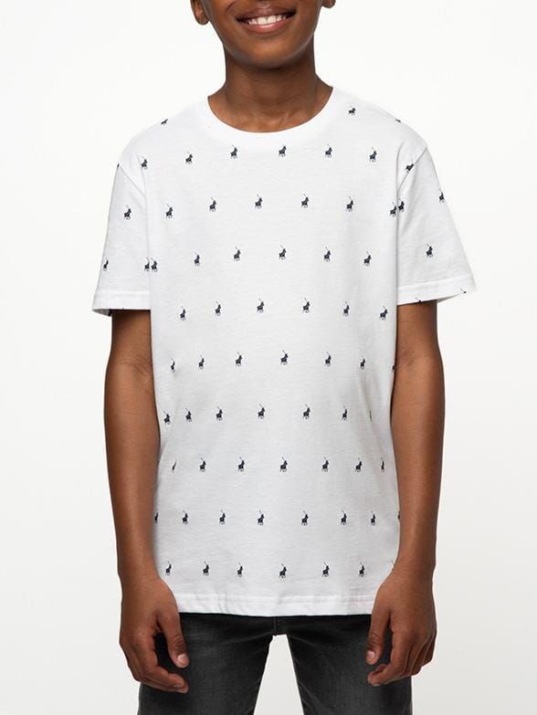 Polo Boys Sebastian Monogram Tee White | Polo