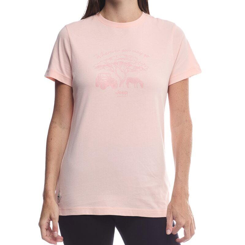 Jeep Womens Wherever You May Go Tee Pink | Jeep