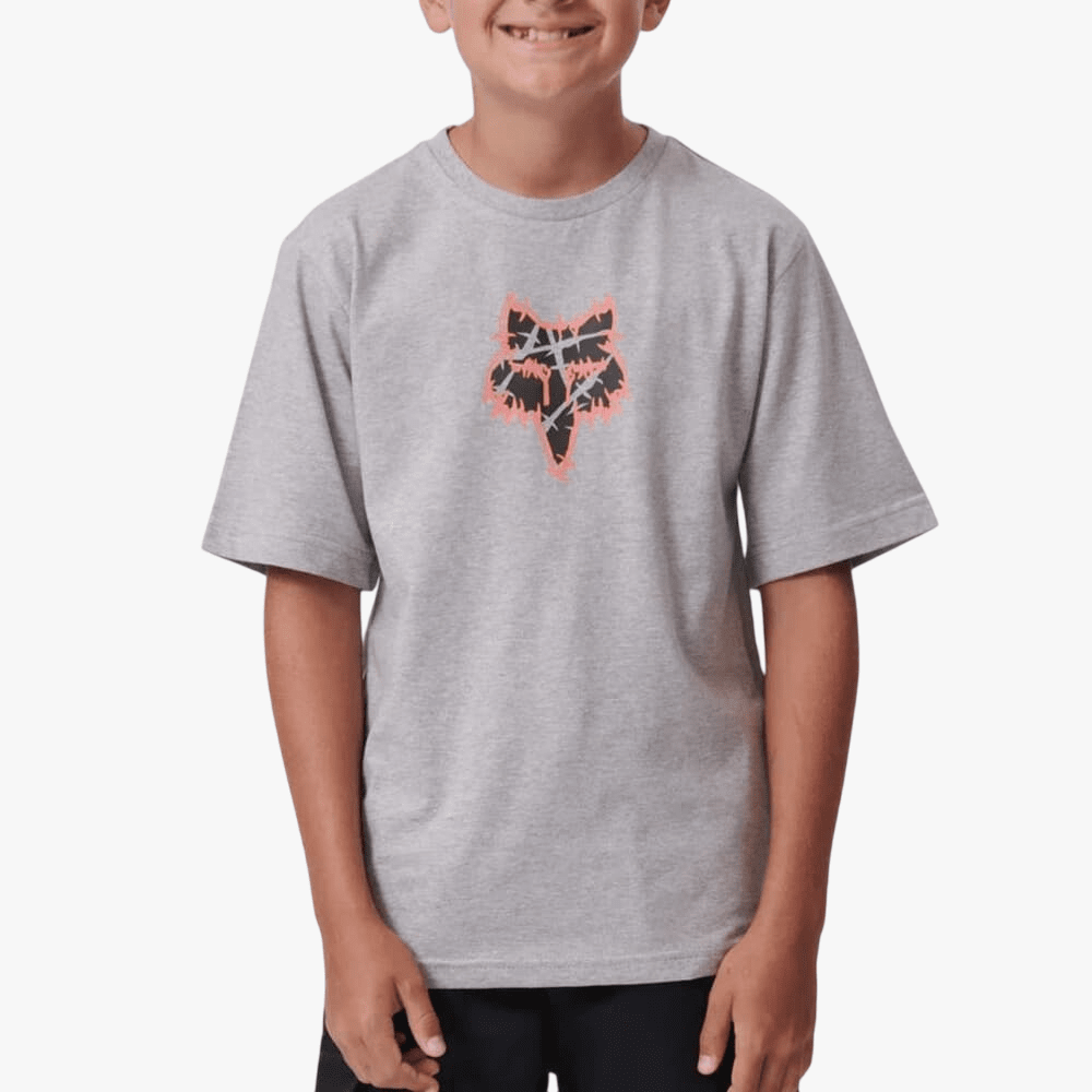Fox Boys Barbed Short Sleeve Tee Light Grey Heather | Fox