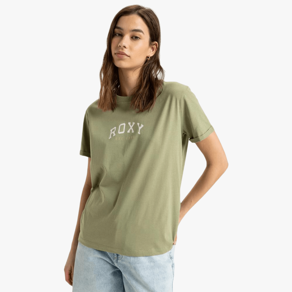 Roxy Womens Noon Ocean B Short Sleev Tee Oil Green | Roxy