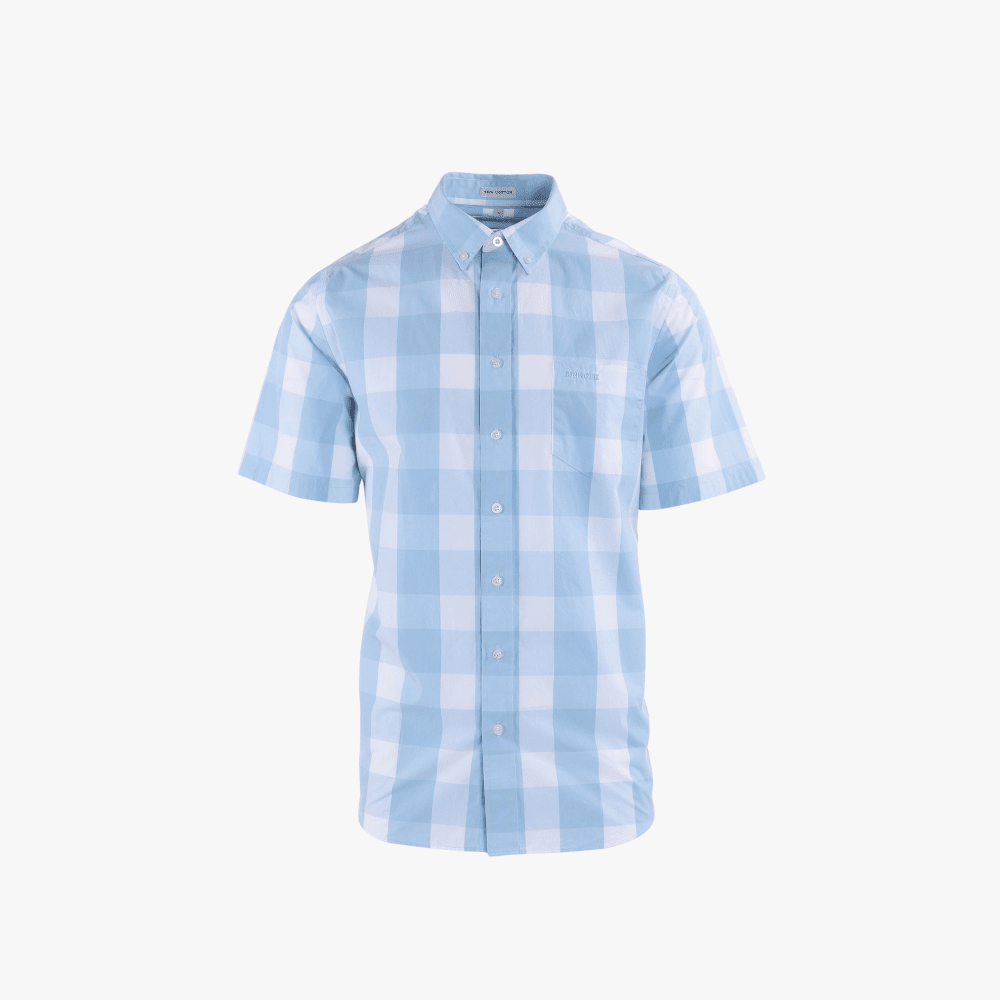 Pringle Mens Morris Short Sleeve Shirt Blue | Pringle