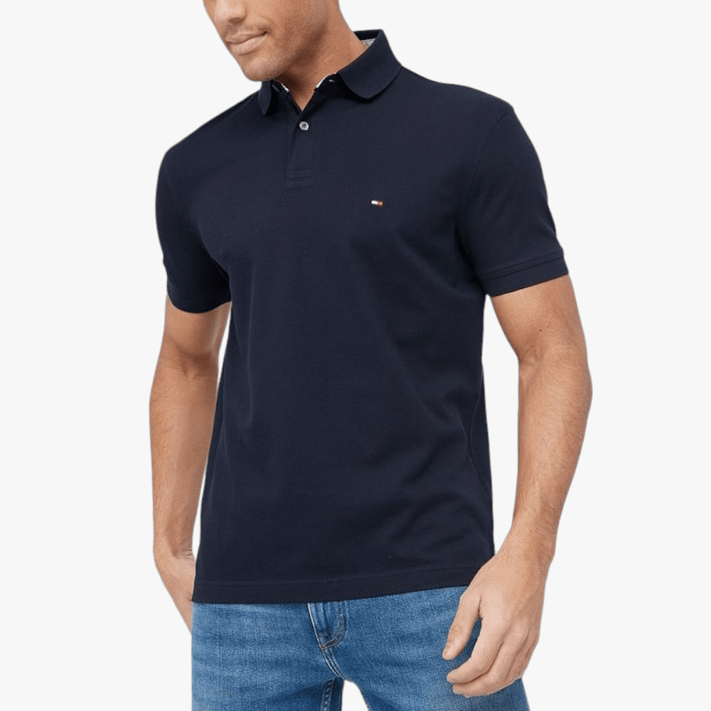 Tommy Hilfiger Mens 1985 Regular Short Sleeve Polo Golfer Navy | Tommy Hilfiger