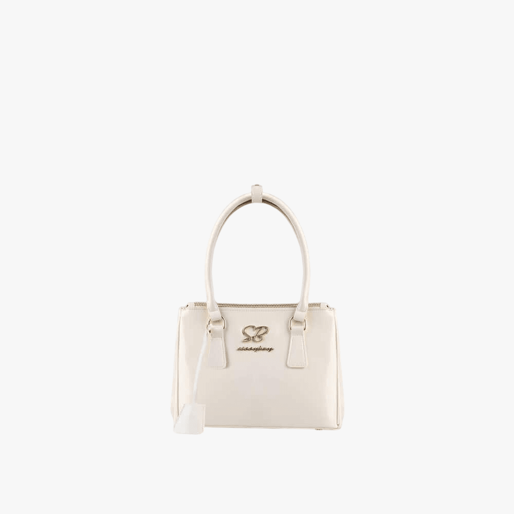 Sissy Boy Small Tote Patent With Gold Detail Cream | Sissy Boy