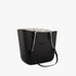 Fenn Original Black Handbag P1161 Inner Silver Black Chain Handle Silver Zip | Fenn
