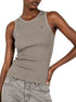 Polo Womens Thandiwe Embroid Ribbed Tank Top Mushroom | Polo