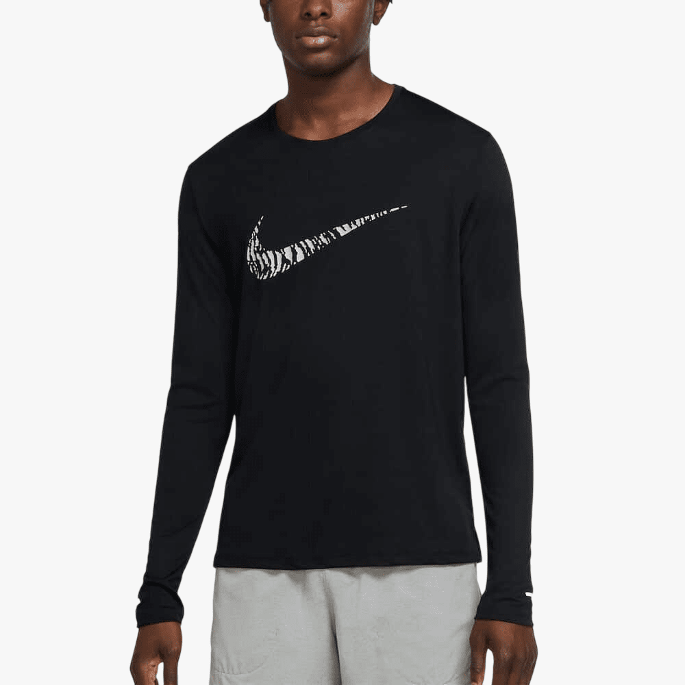 Nike Mens Dri Fit Uv Run Long Sleeve Top Black | Nike
