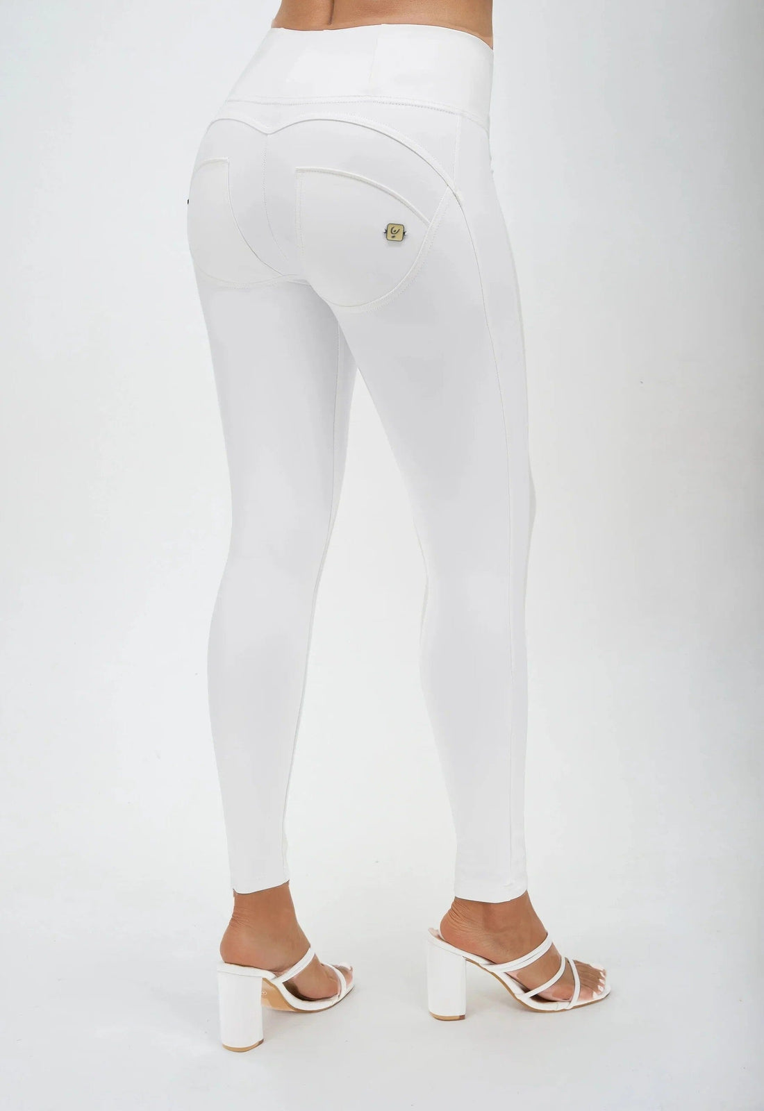 Freddy Wrup Faux Leather High Waist Full Length Pants White | Freddy