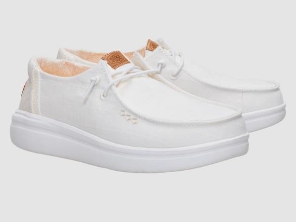 Hey Dude Womens Wendy Rise Chambray Gride Snow White | Hey Dude