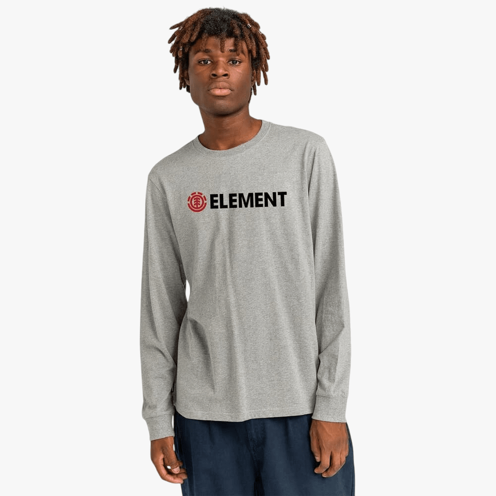 Element Mens Blazin Long Sleeve Tee Mid Grey Heather | Element