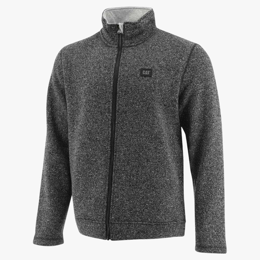 Caterpillar Mens Foundation Century Fleece Zip Jacket Dark Grey Heather | Caterpillar