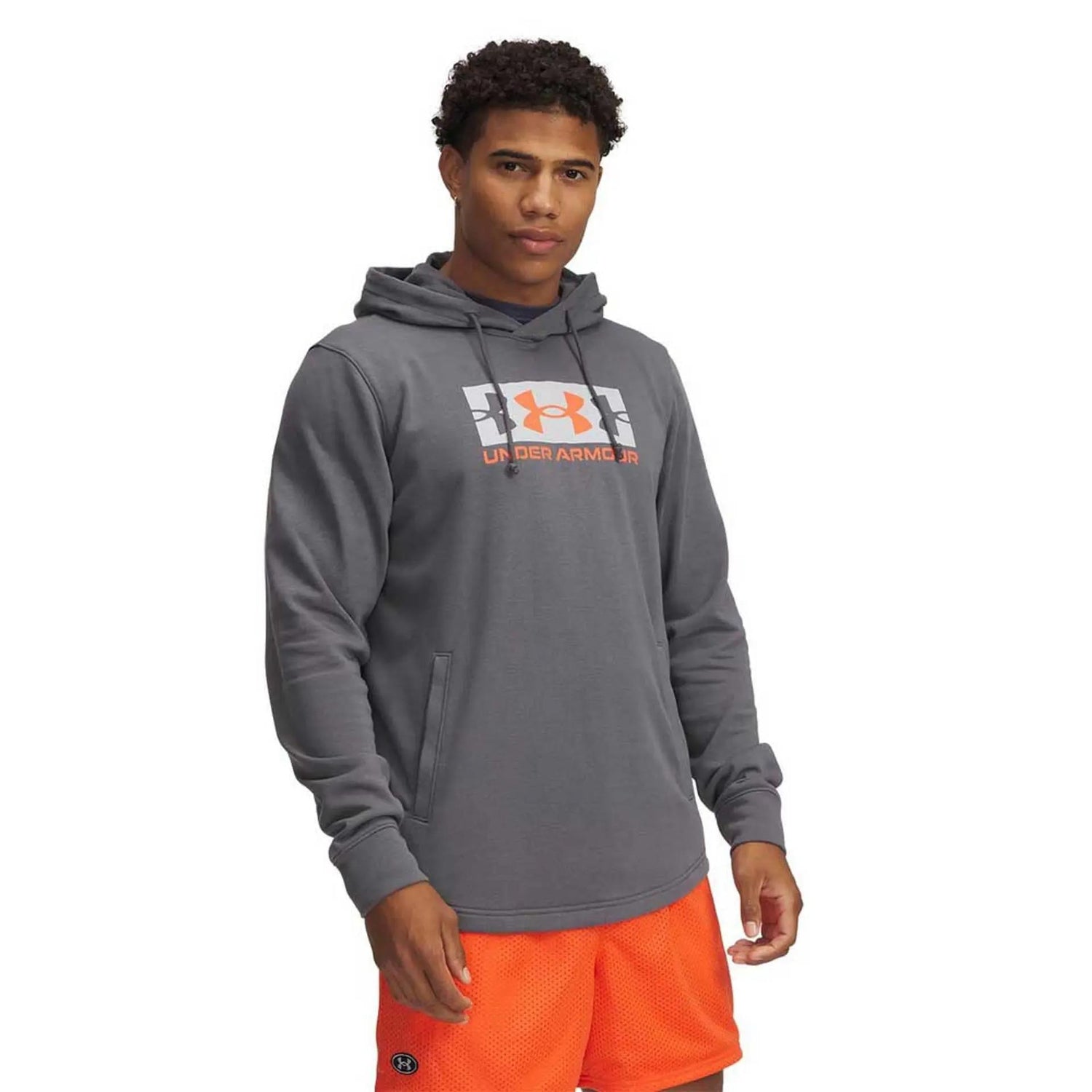 Under Armour Mens Rival Terry Logo Hoody 025 Grey