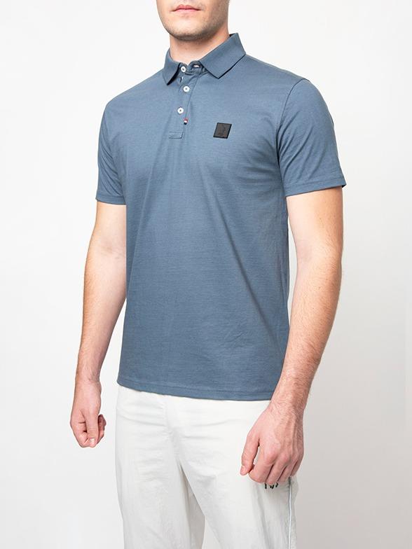 Polo Mens Active Badge Short Sleeve Golfer Blue
