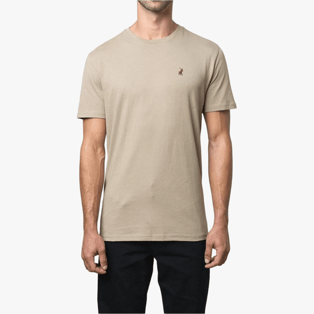 Polo Mens Crew Neck Short Sleeve Tee Taupe | Polo