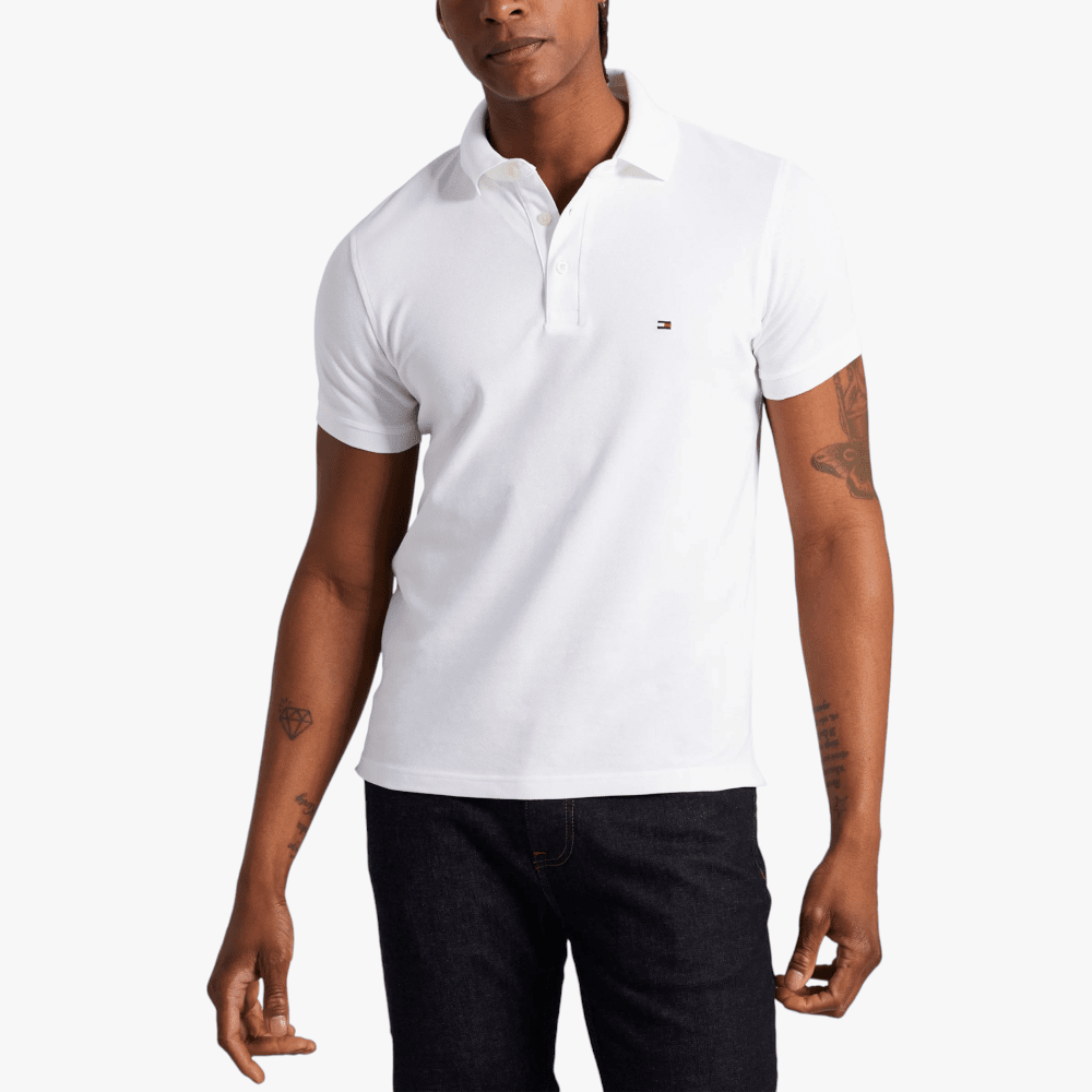 Tommy Hilfiger Mens 1985 Regular Short Sleeve Polo Golfer Off White | Tommy Hilfiger