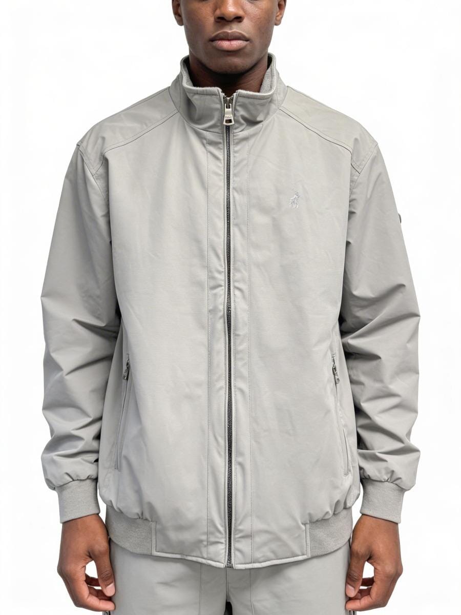 Polo Mens Badge Harrington Jacket Grey | Polo