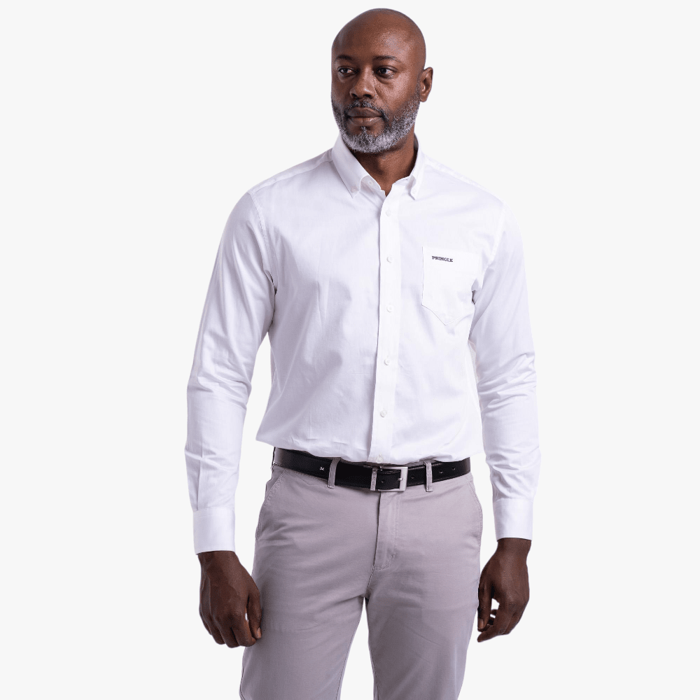 Pringle Mens Classic Long Sleeve Shirt White | Pringle