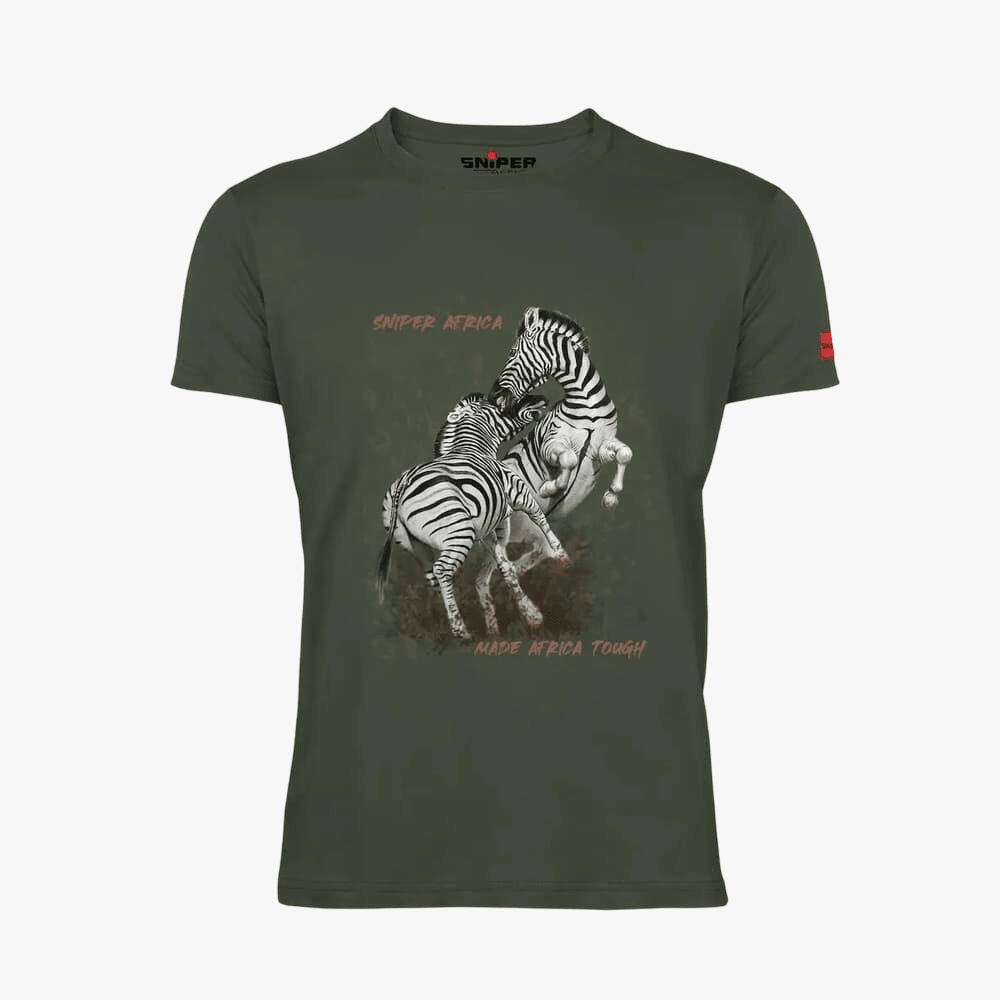 Sniper Mens Zebra Short Sleeve Tee Olive | Sniper