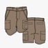 Kakiebos Mens 14Cm Fixed Waist Cargo Shorts Khaki | Kakiebos