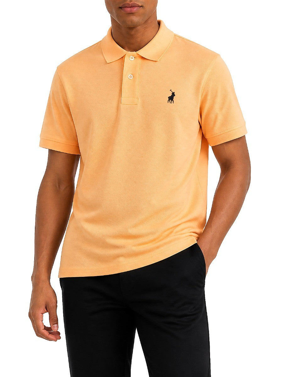 Polo Mens Stretch Pique Short Sleeve Golfer Peach