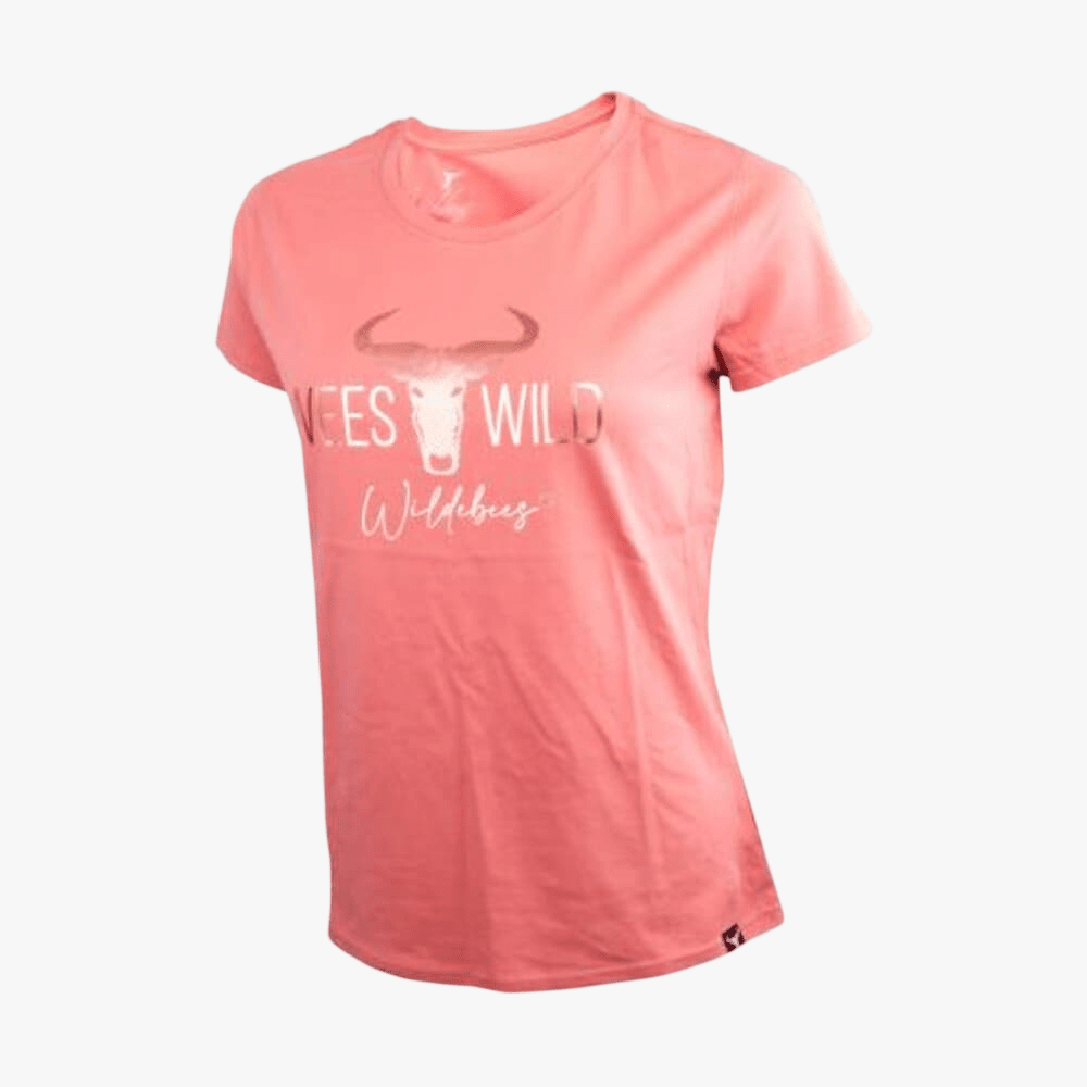 Wildebees Womens Foil Stripe Tee Burnt Coral | Wildebees