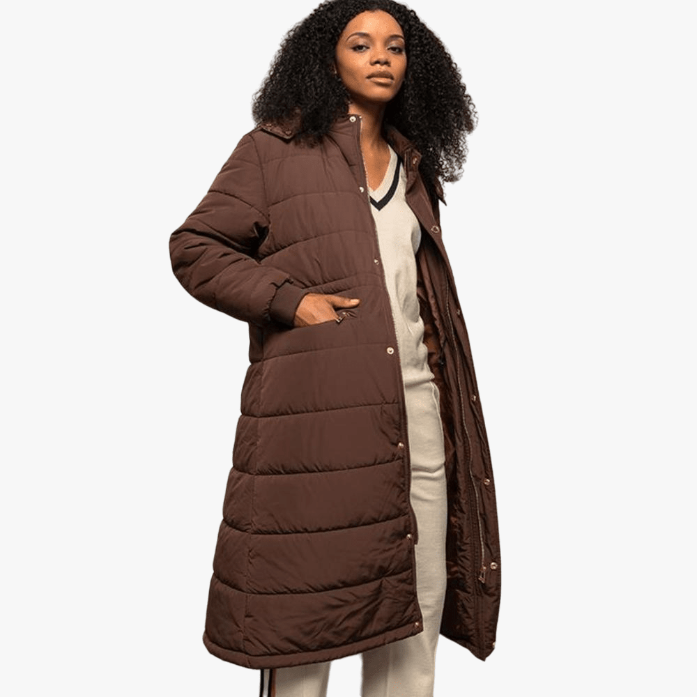 Polo Womens Mia Longer Length Puffer Jacket Chestnut | Polo