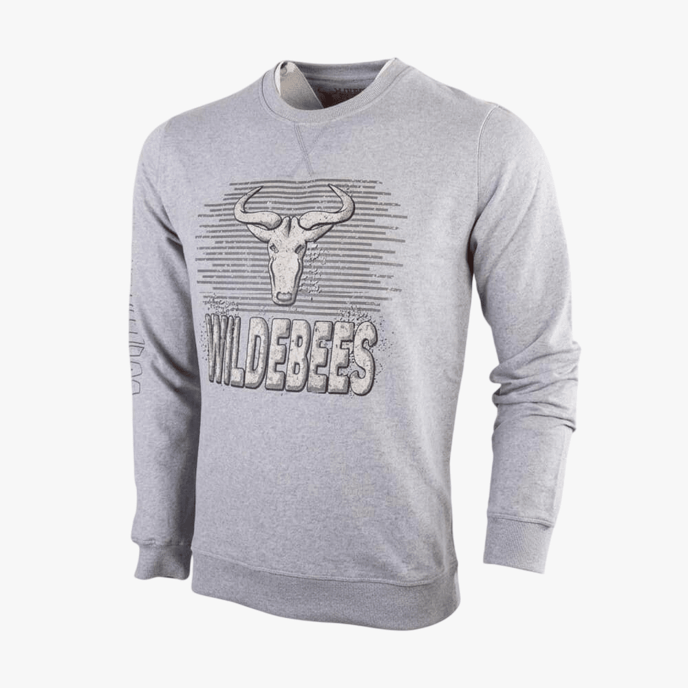 Wildebees Mens Concrete Crew Splatter Crew Sweater Grey Mel | Wildebees