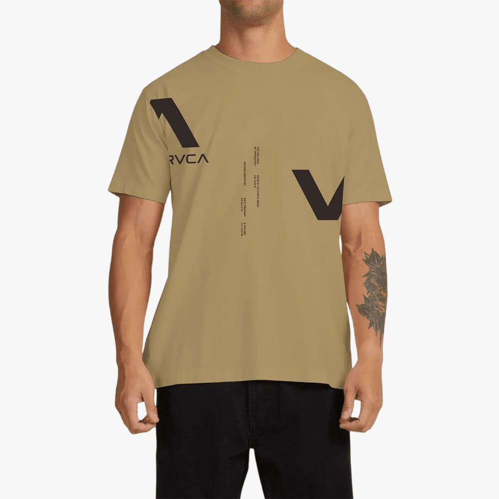 Rvca Mens Va Divided Short Sleeve Tee Covert Green | Rvca