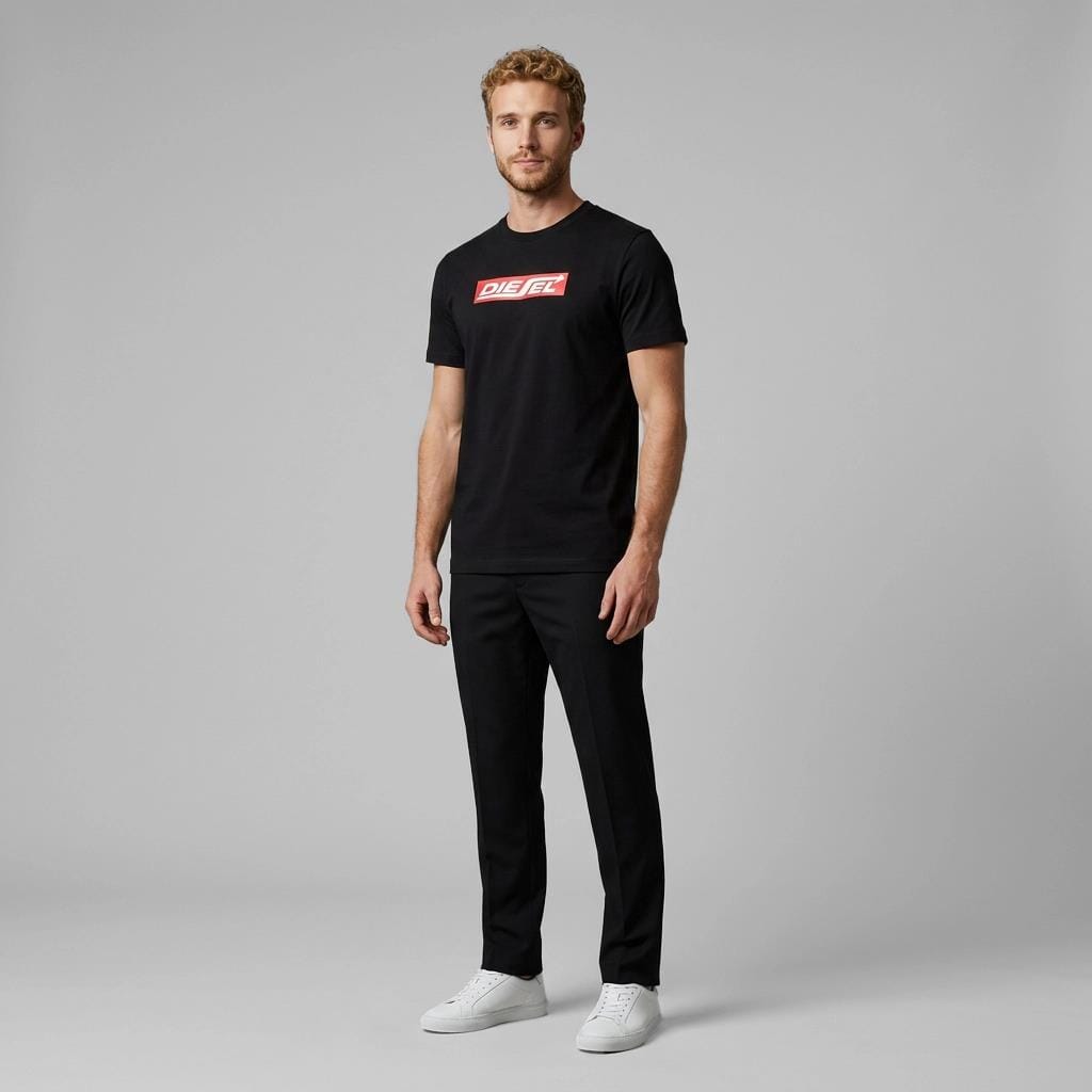 Diesel Mens Logo Arrow Tee 900 Black | Diesel