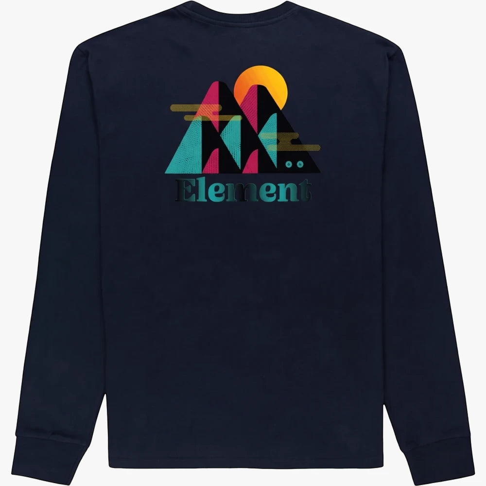 Back view of a navy Element men&