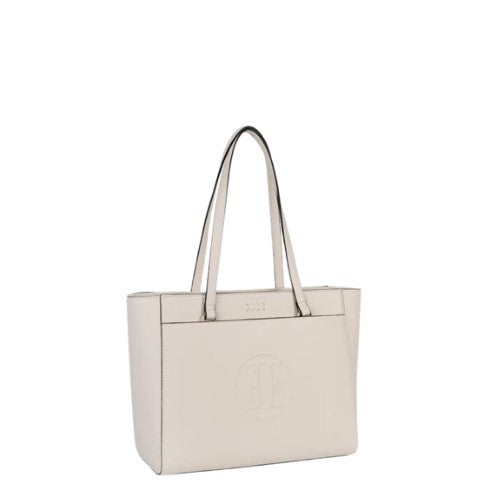 Elle Embossed Tote Handbag Off White