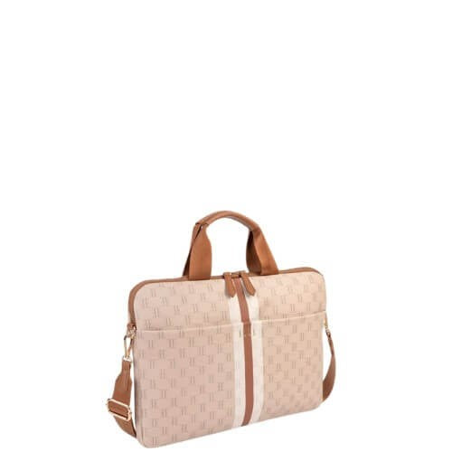 Elle Monogram Laptop Bag Beige