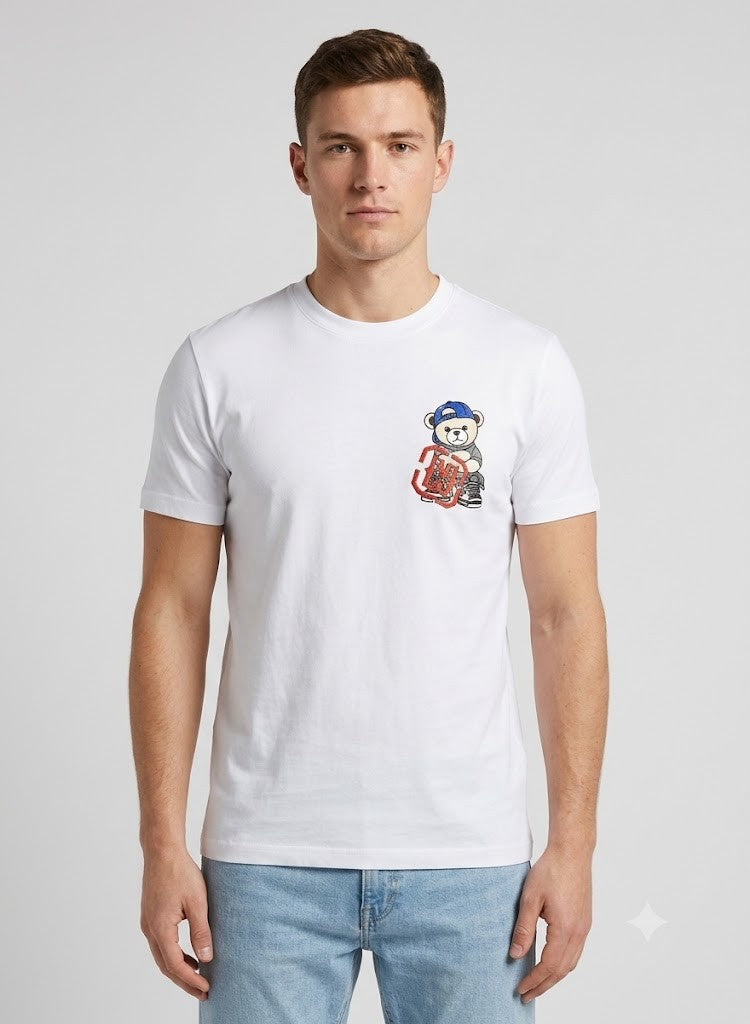 Enrico Coveri Mens Bling Teddy Tee White
