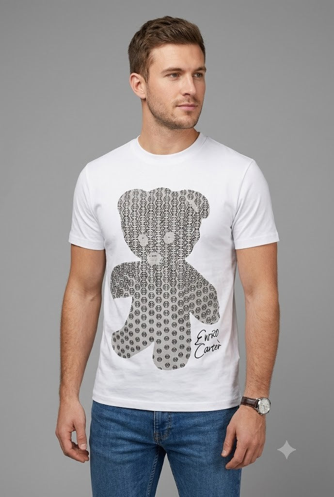 Enrico Coveri Mens Bling Teddy Tee White
