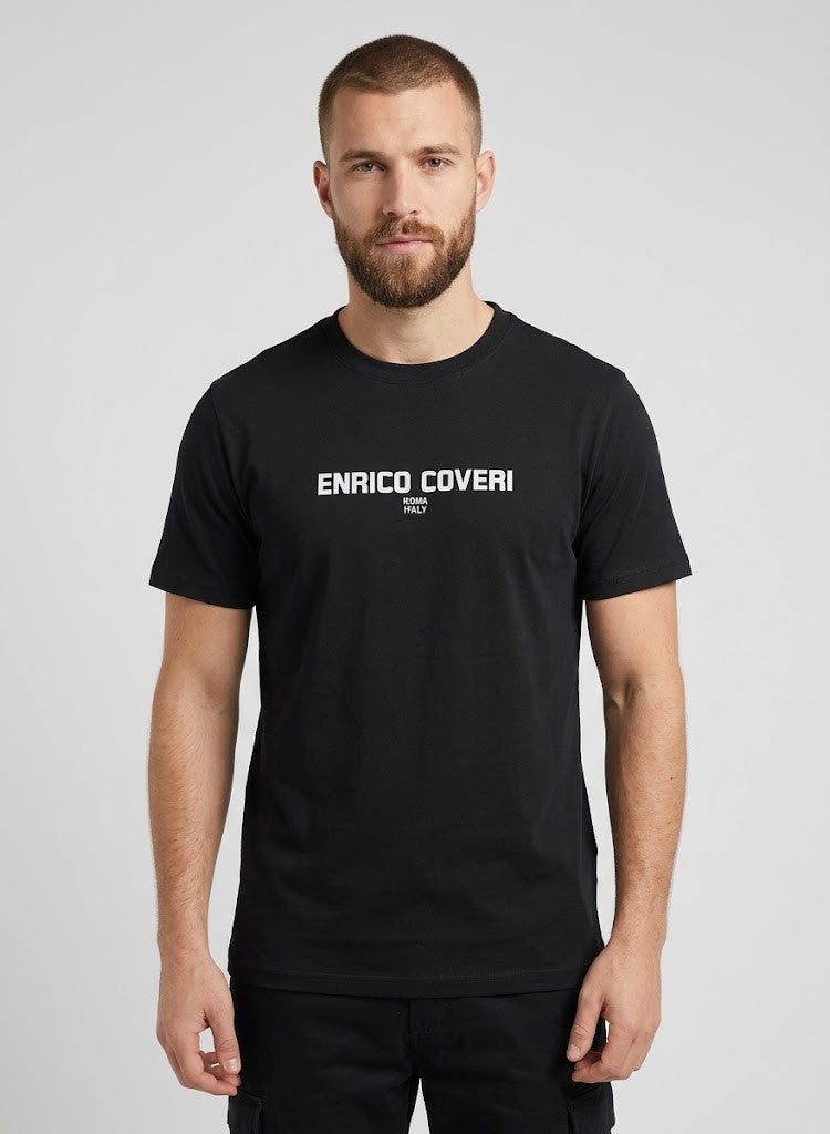 Enrico Coveri Mens Roma Short Sleeve Tee Black