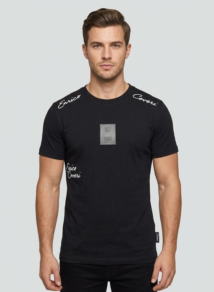 Enrico Coveri Mens Short Sleeve Tee Black