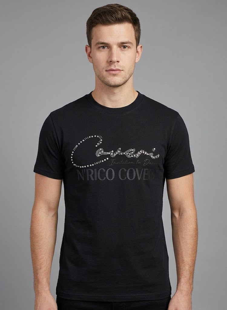 Enrico Coveri Mens Short Sleeve Tee Black