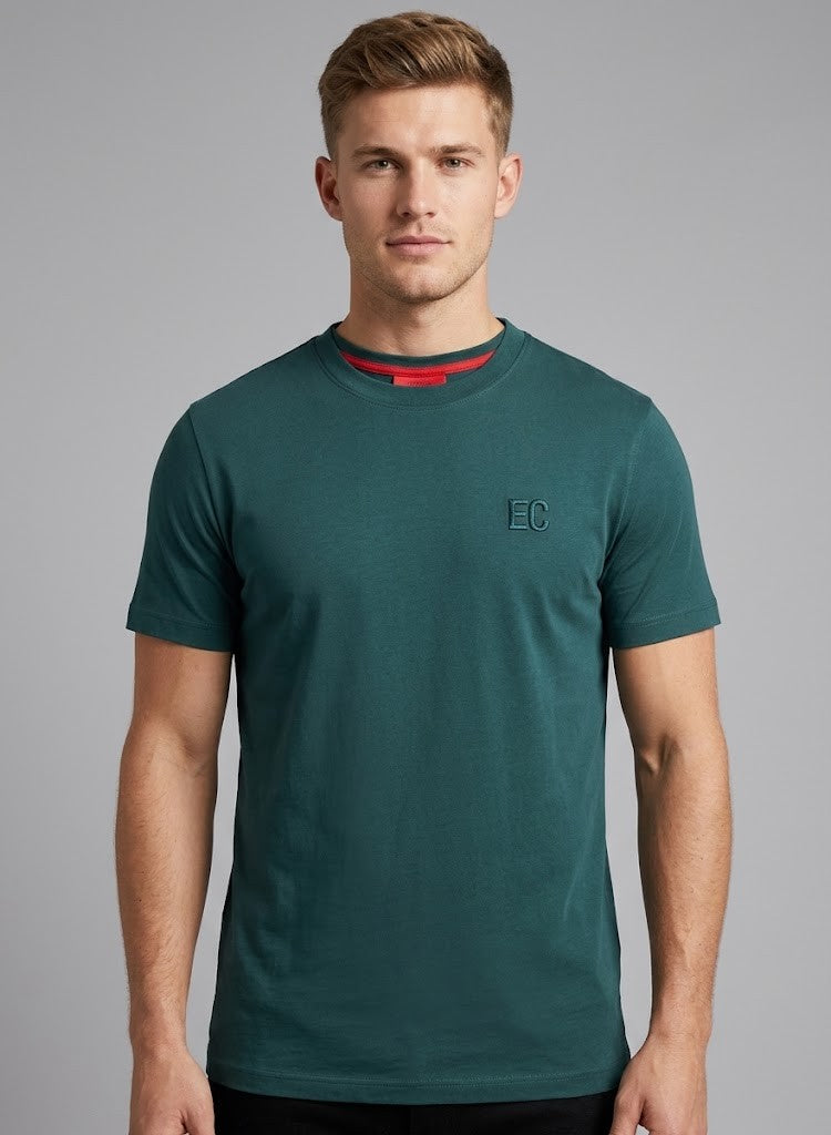 Enrico Coveri Mens Short Sleeve Tee Dark Green