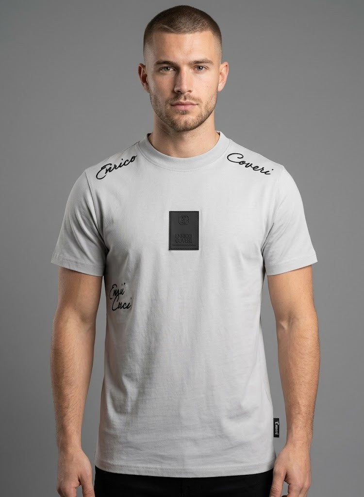 Enrico Coveri Mens Short Sleeve Tee Grey