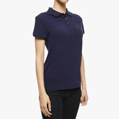 Polo Womens Margot Small Pony Stretch Short Sleeve Golfer Navy | Polo