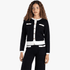 Sissy Boy Womens Basic Contrasted Knit Cardigan White Black | Sissy Boy