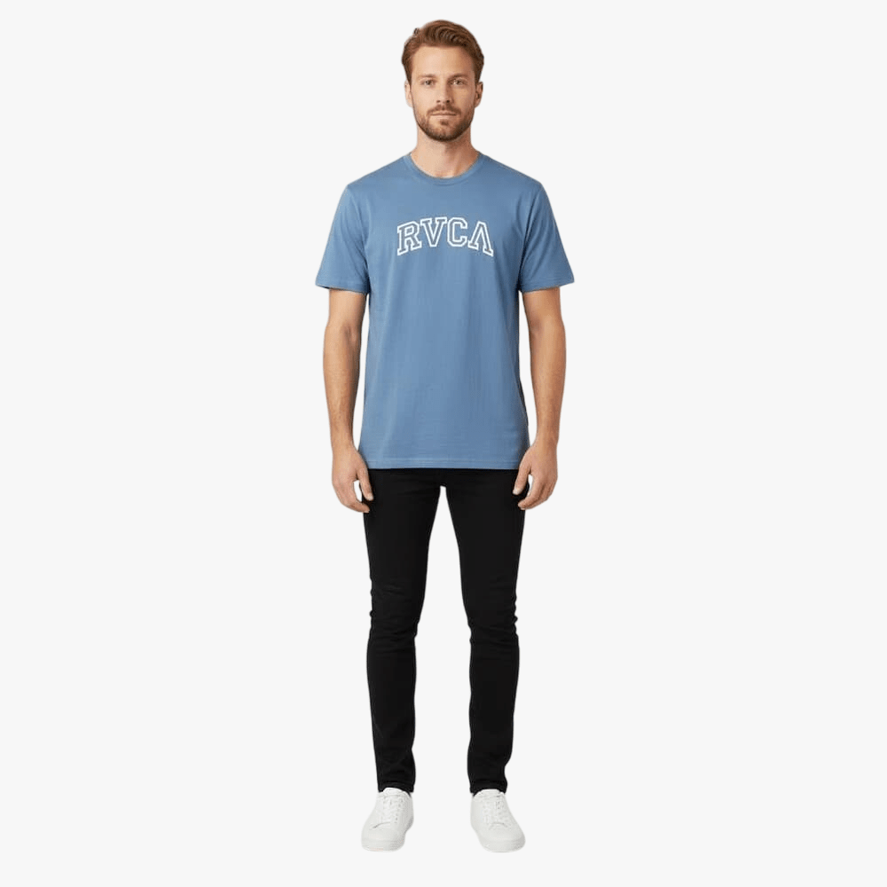 Rvca Mens Teamster Short Sleeve Tee Coronet Blue | Rvca