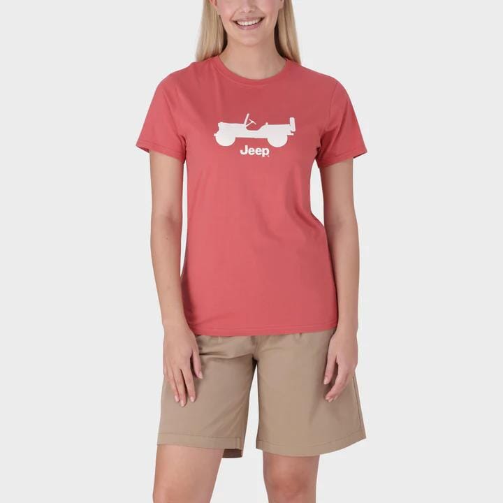 Jeep Womens Iconic Car Short Sleeve Tee Astrodust Jeep