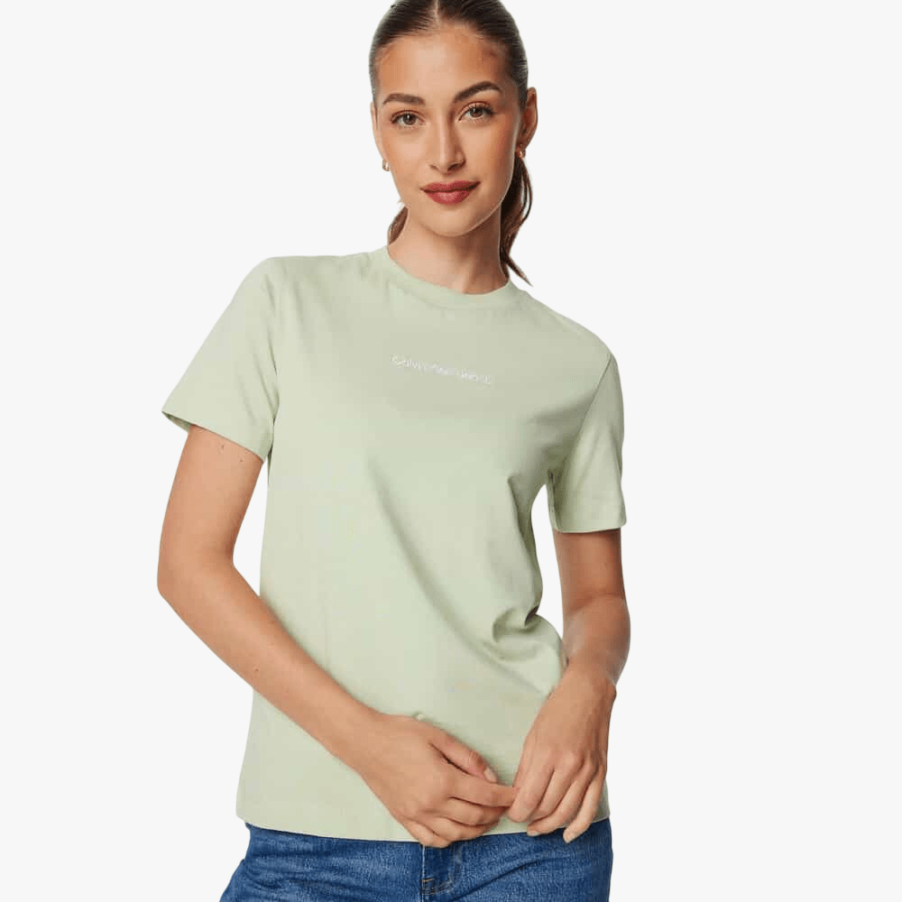 Calvin Klein Womens Institutional Straight Tee Light Green | Calvin Klein