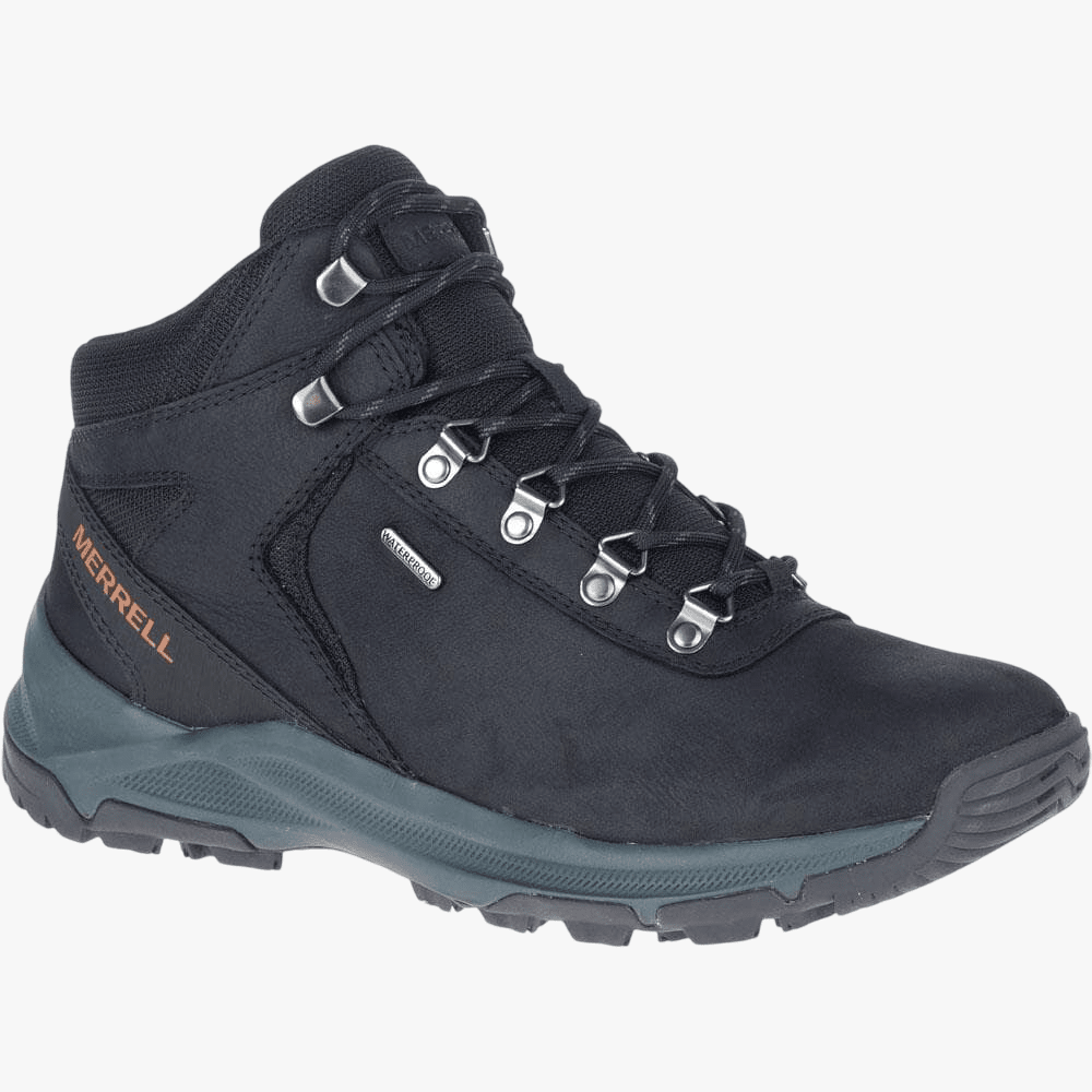 Merrell Mens Erie Mid Ltr Wp Boot Black Merrell