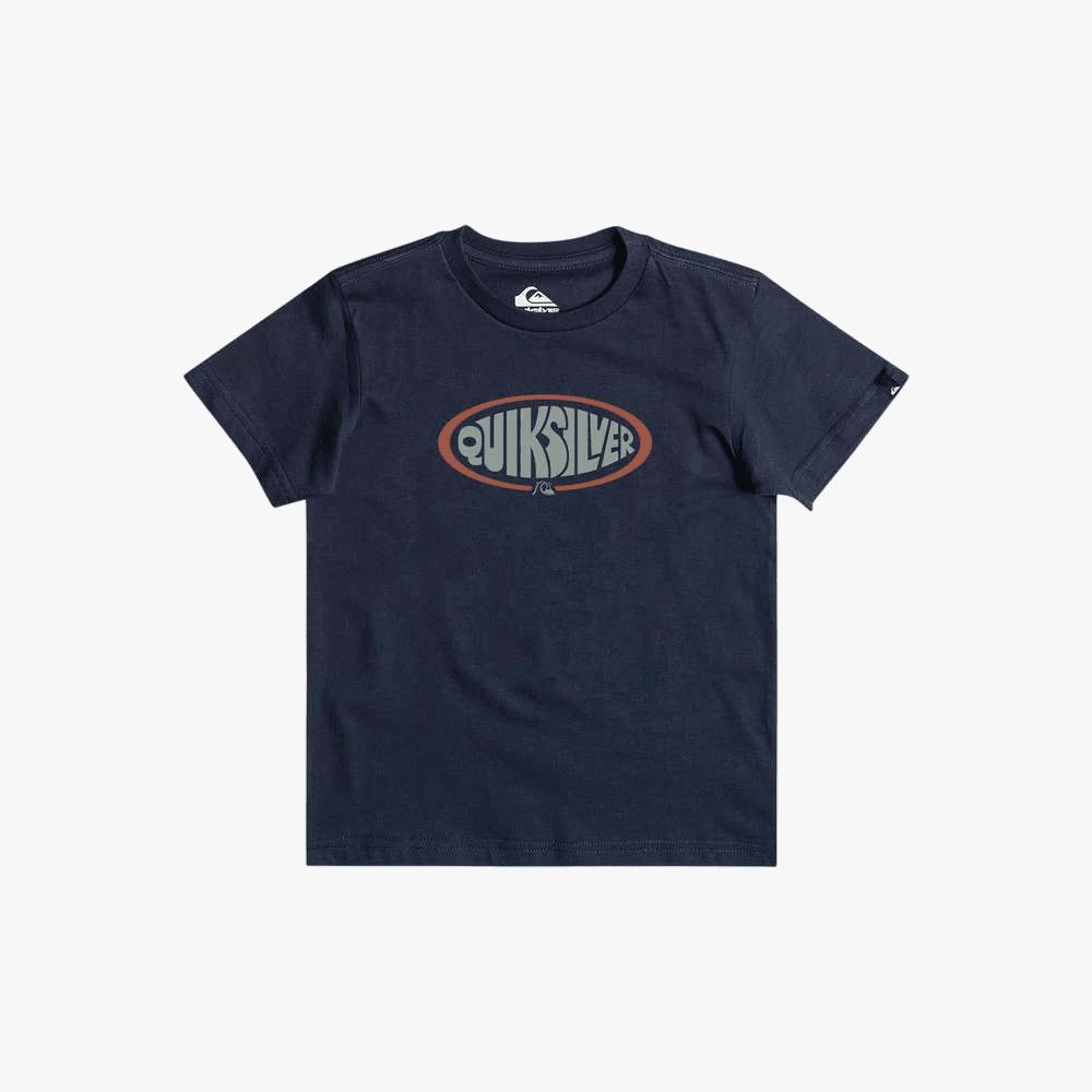 Quiksilver Boys Oval Script Short Sleeve Tee Navy Blazer | Quiksilver