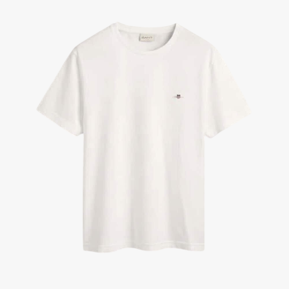 Gant Mens Regular Shield Short Sleeve Tee White