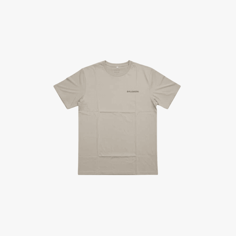 Salomon Mens Small Core Logo Short Sleeve Tee Plaza Taupe | Salomon