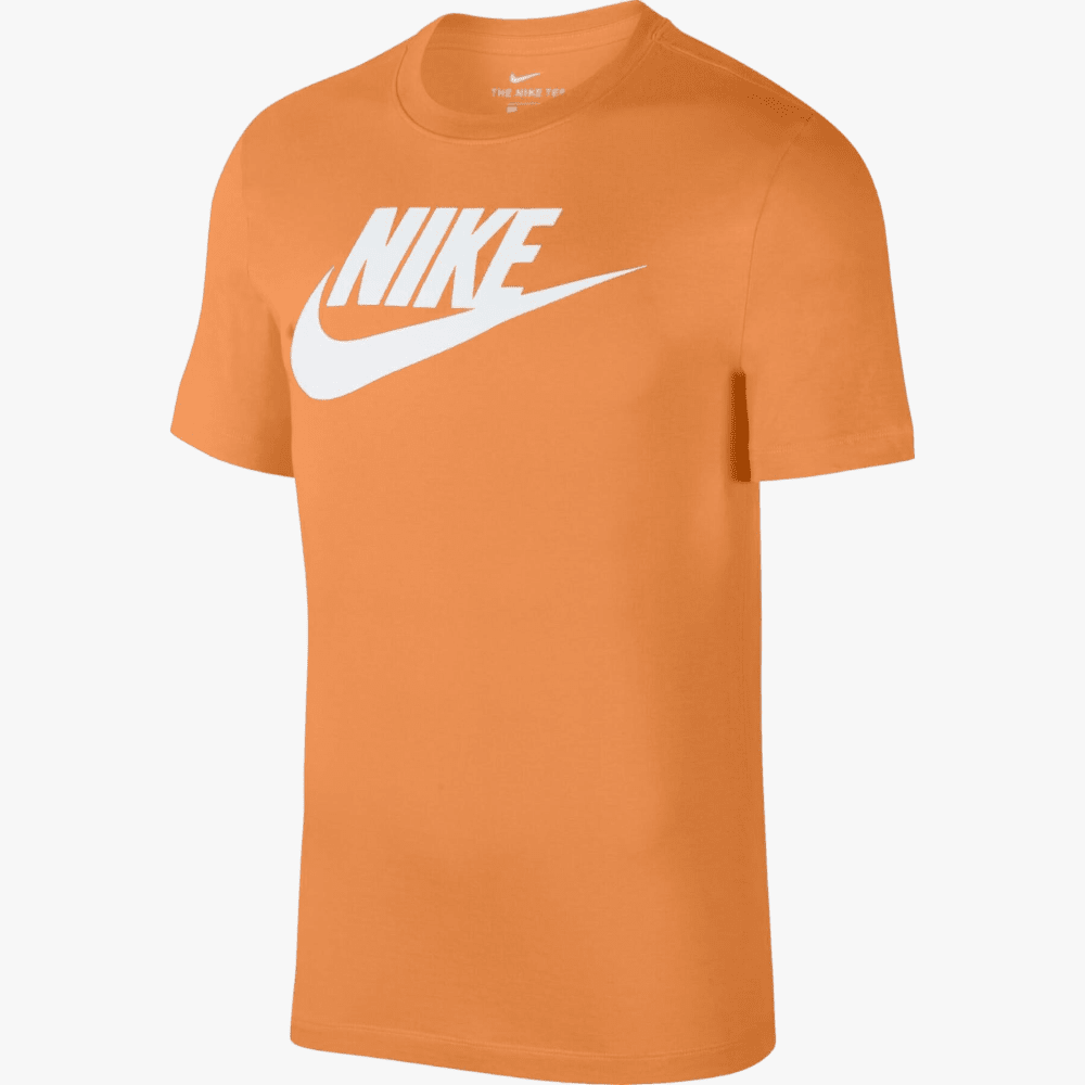 Nike Mens Futura Logo Short Sleeve Tee 871 Orange | Nike