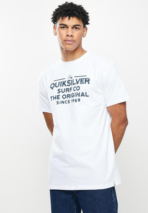 Quiksilver Mens Feeding Line Short Sleeve Tee White