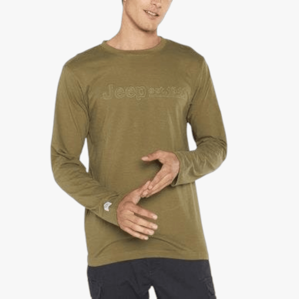 Jeep Mens Applique Embroidery Long Sleeve Tee Fatigue | Jeep